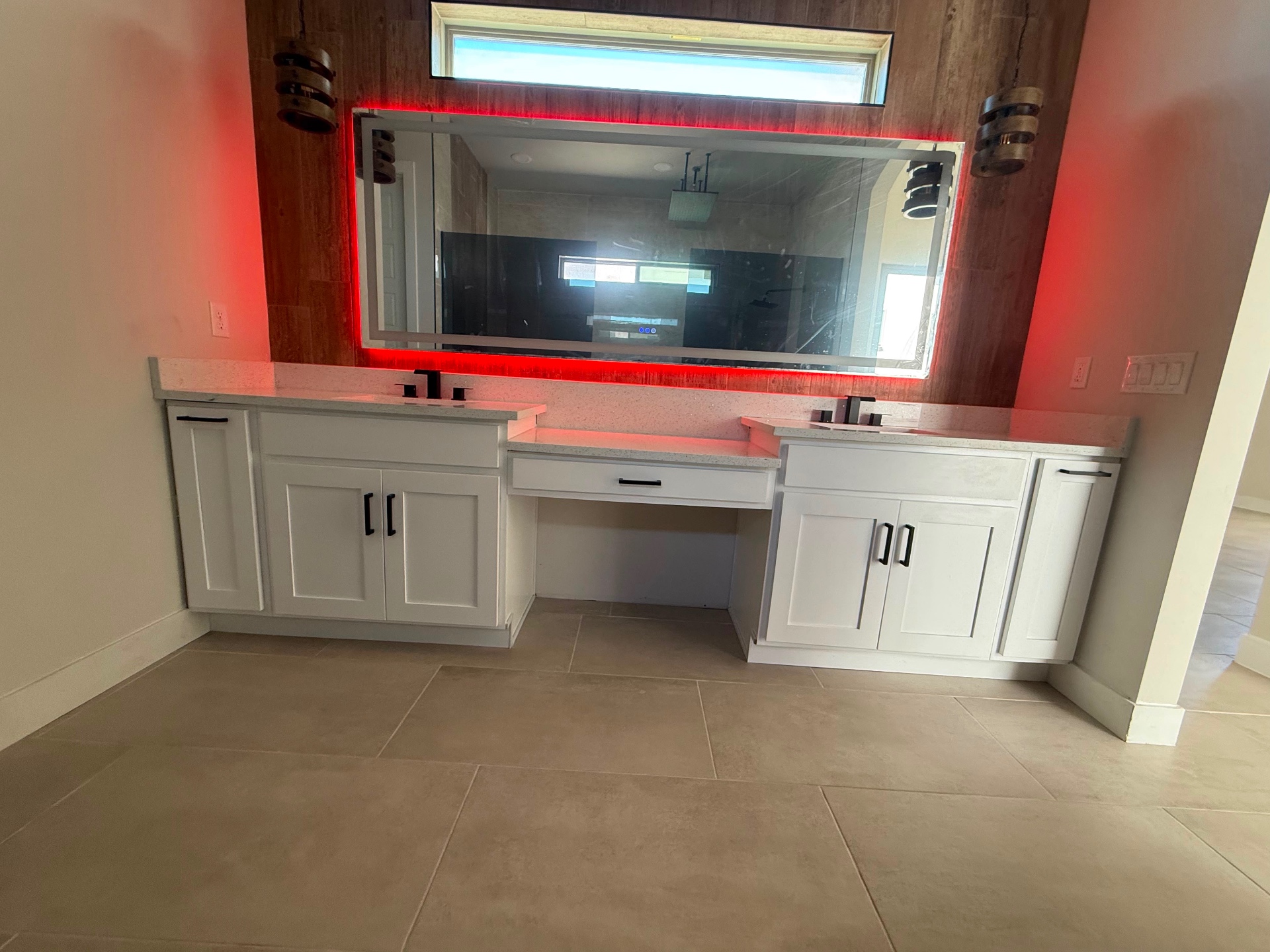 White bathroom vanity