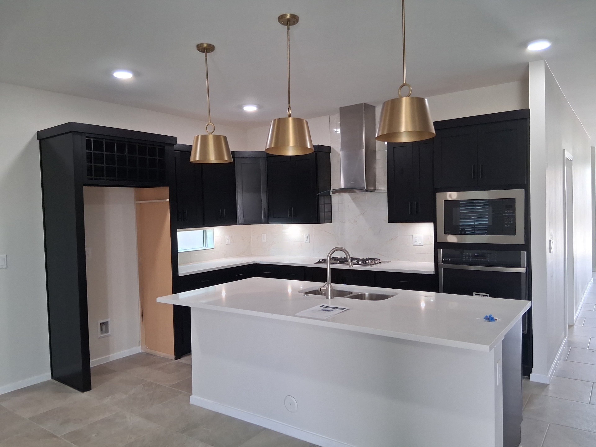 Black shaker kitchen cabinets